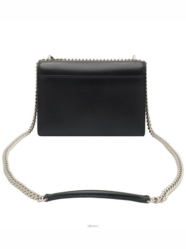 Black calfskin silver chain sunset medium shoulder bag 442906 - SAINT LAURENT - BALAAN 3