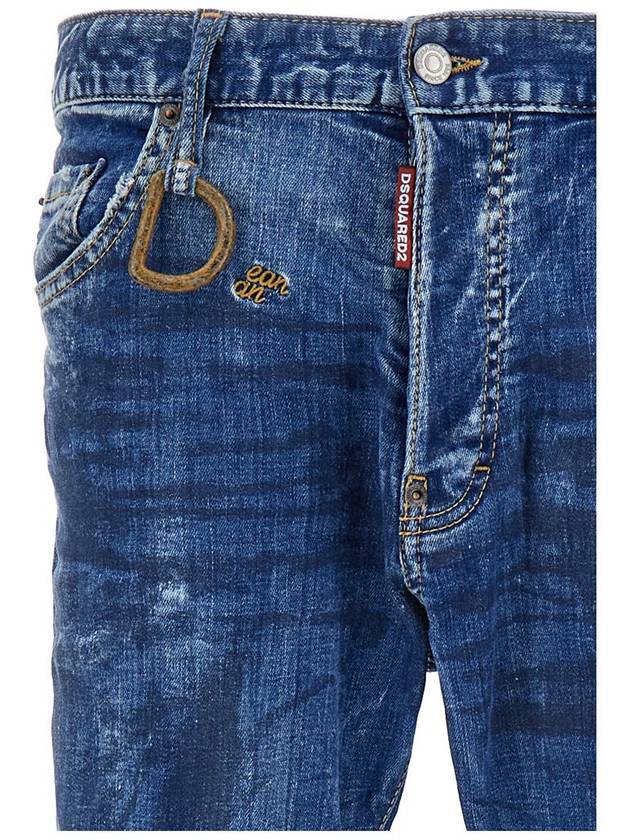 Denim Straight Pants S71LB1398S30342470 Blu - DSQUARED2 - BALAAN 4