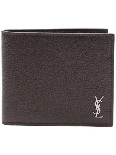 Tiny Cassandre Logo Plaque Half Wallet Khaki - SAINT LAURENT - BALAAN 2