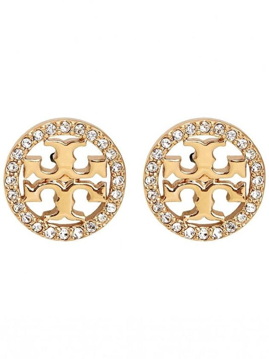Miller Crystal Stud Earrings Gold - TORY BURCH - BALAAN 2