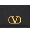 V Logo Compact Half Wallet Black - VALENTINO - BALAAN 7