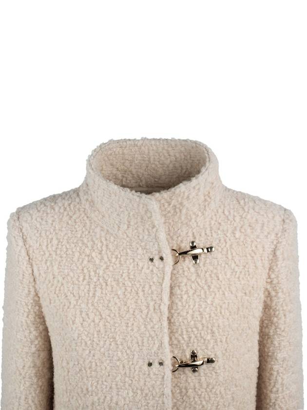 Fay Natural Virginia Coat In Wool Bouclé - FAY - BALAAN 3