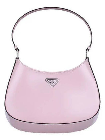 Triangular Logo Cleo Brushed Leather Shoulder Bag Pink - PRADA - BALAAN 2