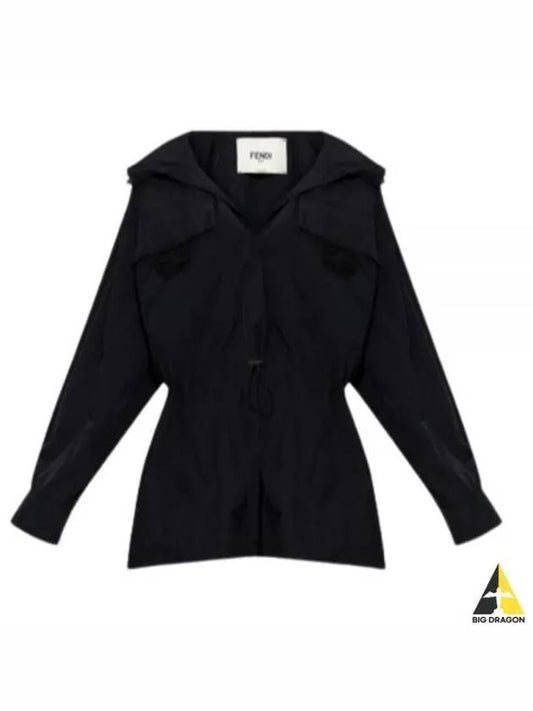 Women's Nylon Anorak Blouson Jacket Black - FENDI - BALAAN 2