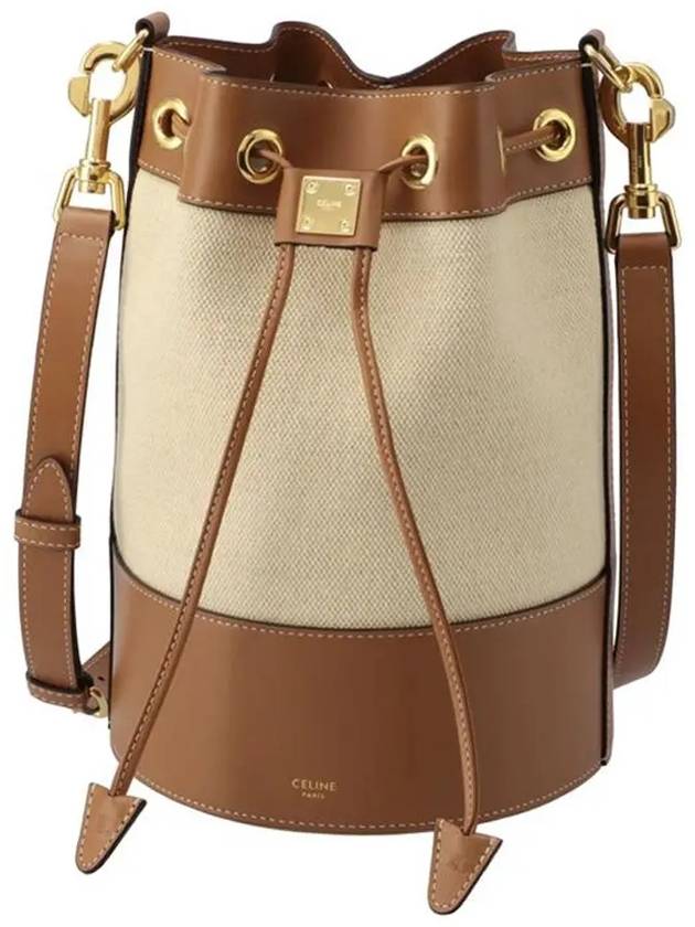 Small Drawstring Cabas Marine Bucket Bag Natural Tan - CELINE - BALAAN 3