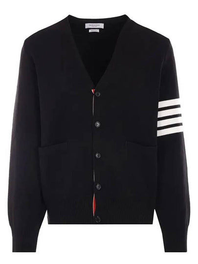 Milano Stitch 4-Bar Cardigan Black - THOM BROWNE - BALAAN 2