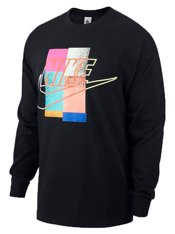 Men's Energy Signed Print Long Sleeve Sweatshirt Black - NIKE - BALAAN 1