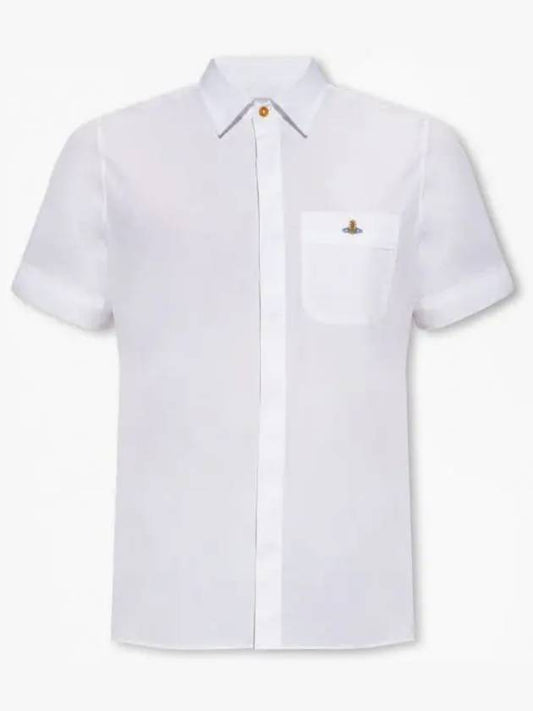 Men's Logo Classic Short Sleeve Shirt White - VIVIENNE WESTWOOD - BALAAN 2