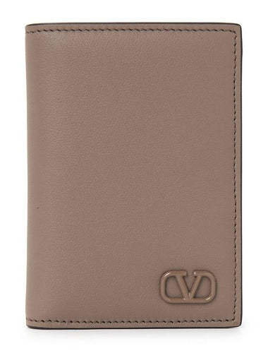 V logo signature men's card wallet P0713ZQU 416 - VALENTINO - BALAAN 1