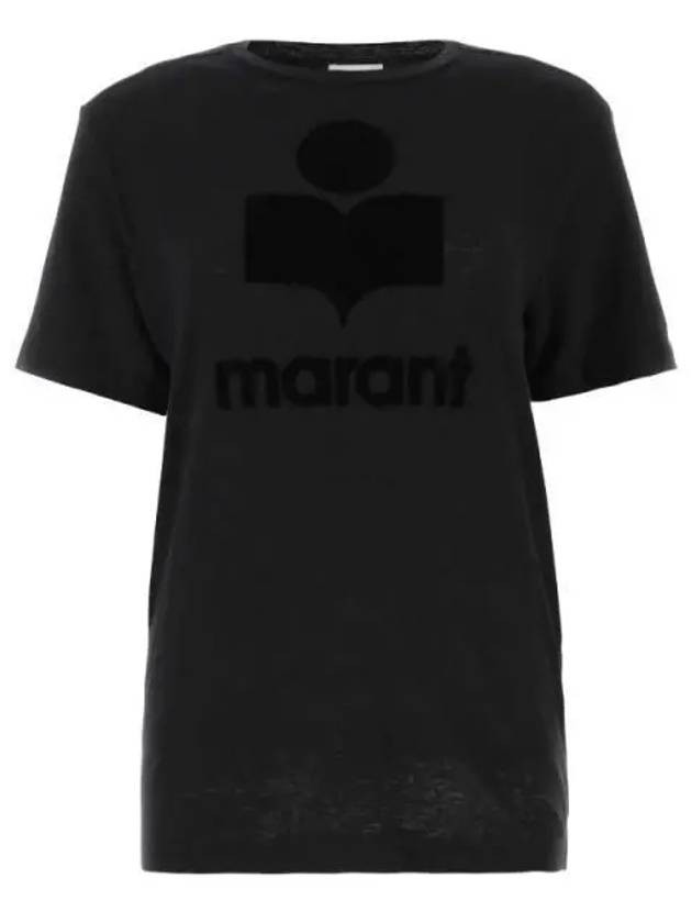 Isabel Marant 24 KOLDI TS0004FA A1N09E 01BK Coldi Linen Logo T Shirt - ISABEL MARANT - BALAAN 1