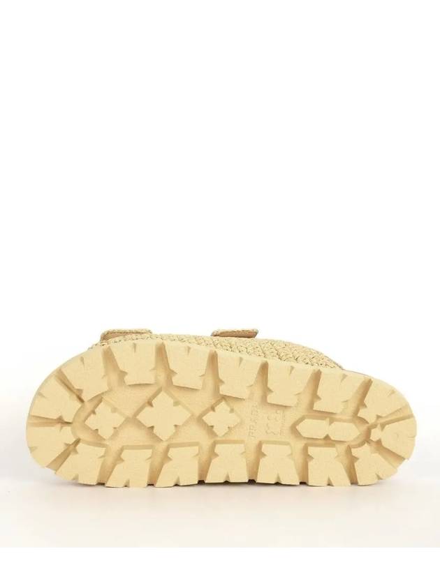 Triangle Logo Knit Slippers Beige - PRADA - BALAAN 5