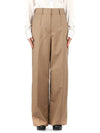 Wool Trousers High Waist Straight Pants Brown - BURBERRY - BALAAN 2