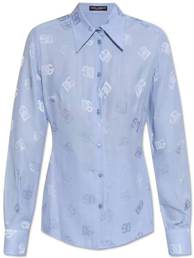 Dolce & Gabbana Silk Shirt, Women's, Blue - DOLCE&GABBANA - BALAAN 1