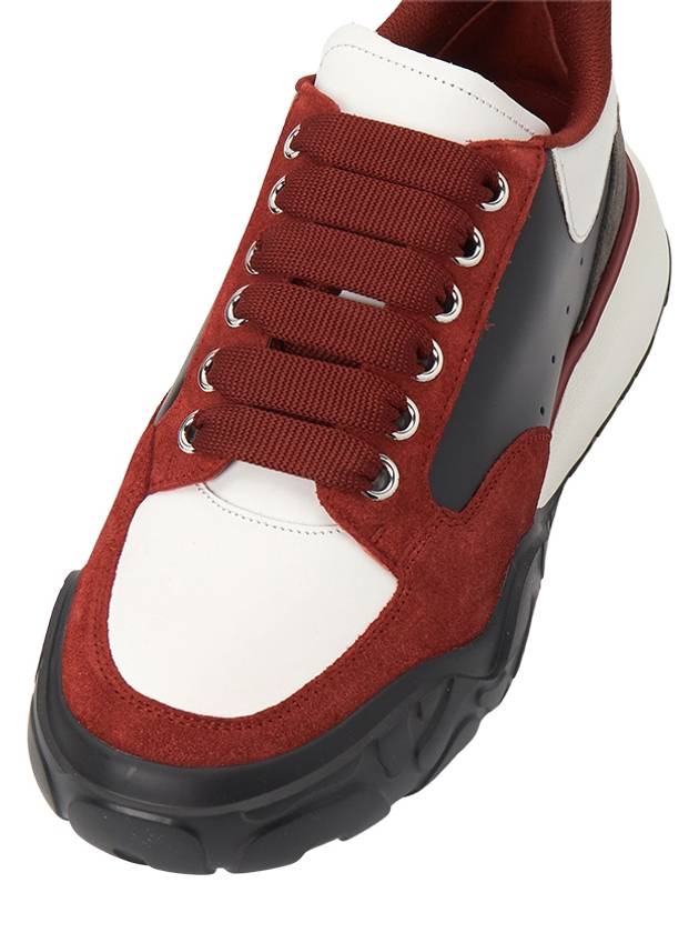 Color Block Leather Low Top Sneakers Red Black - ALEXANDER MCQUEEN - BALAAN 8