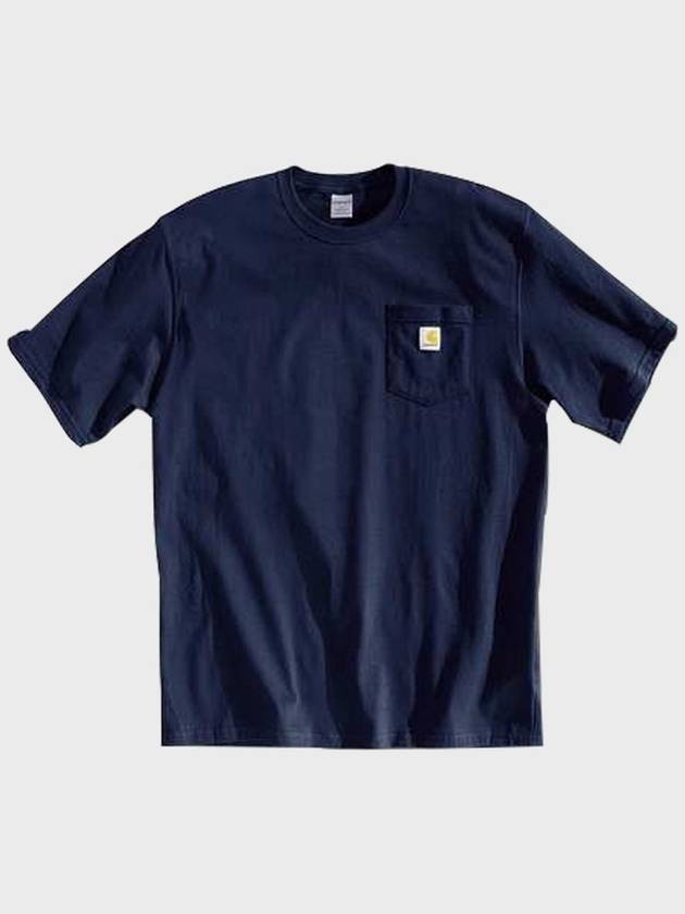 Pocket short sleeve t shirt navy K87 NVY - CARHARTT - BALAAN 4