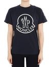 Kids lettering logo patch short sleeve navy 8C00005 83907 778 12 14A adult wearable - MONCLER - BALAAN 3