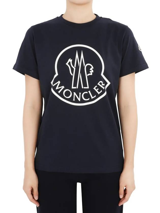 Kids lettering logo patch short sleeve navy 8C00005 83907 778 12 14A adult wearable - MONCLER - BALAAN 3