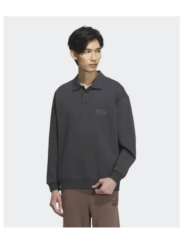 Verbiage Long Sleeve Polo Shirt Carbon - ADIDAS - BALAAN 2