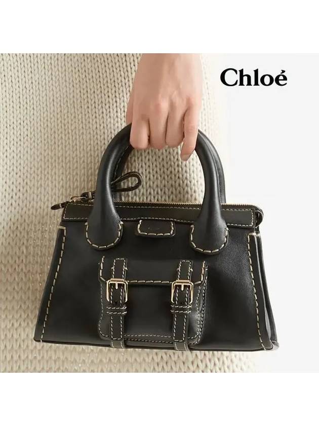 Women's Edith Leather Tote Bag Black - CHLOE - BALAAN 7