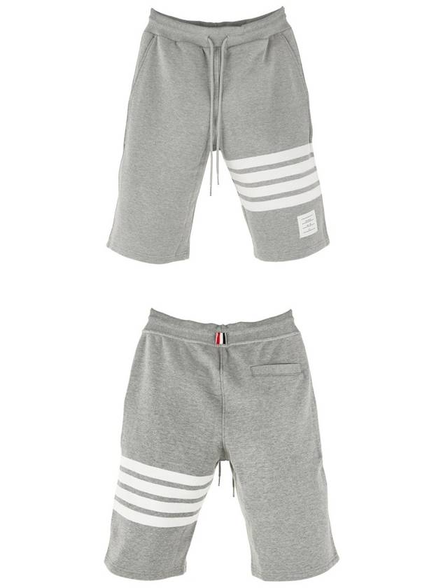 Cotton Loopback Knit Engineered 4-Bar Sweatshorts Light Grey - THOM BROWNE - BALAAN 5