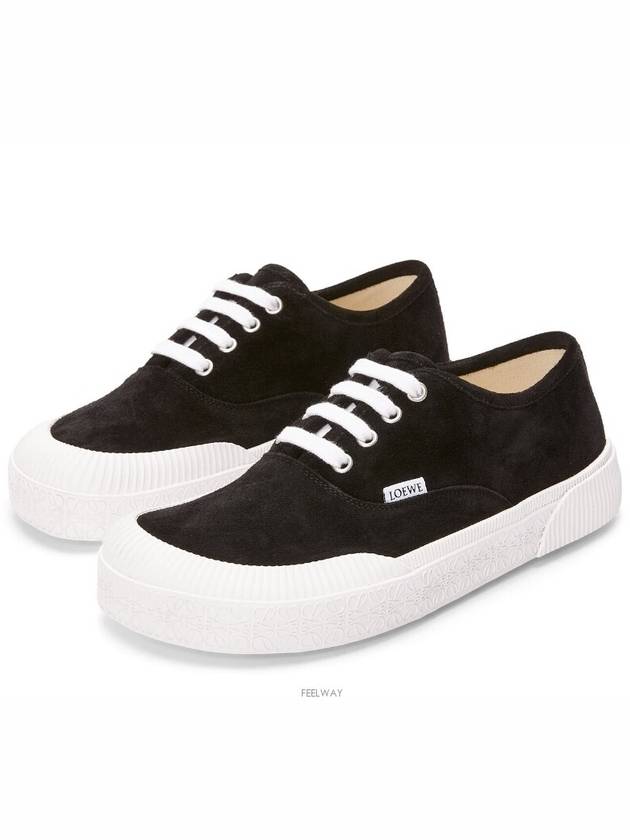 Terra Vulca Suede Low Top Sneakers Black - LOEWE - BALAAN 2