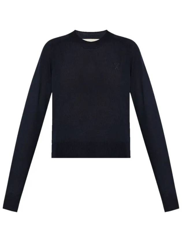 De Coeur Wool Knit Top Navy - AMI - BALAAN 2