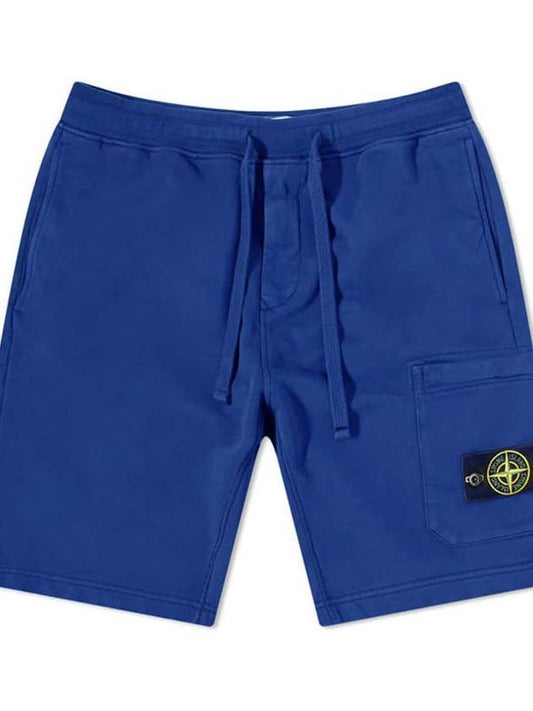 Men's Wappen Patch Bermuda Shorts Bright Blue - STONE ISLAND - BALAAN 2