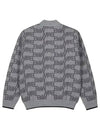 Men s logo jacquard knit cardigan 2824GXKW GREY - BLACK&WHITE - BALAAN 2