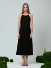 linen halter dress black - PINBLACK - BALAAN 3