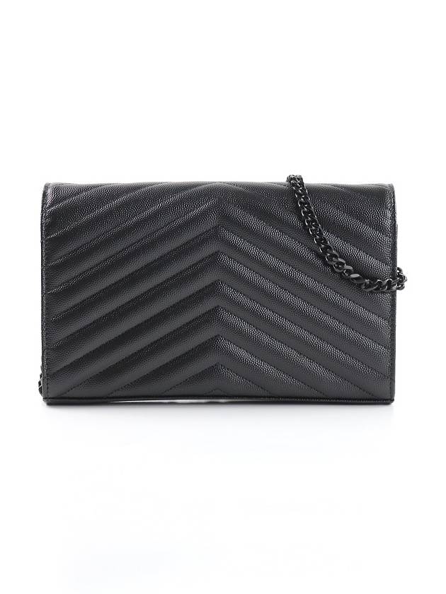 Monogram Envelope Chain Wallet Cross Bag Black - SAINT LAURENT - BALAAN 3