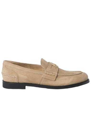 Suede Penny Loafer Ecru - MIU MIU - BALAAN 1