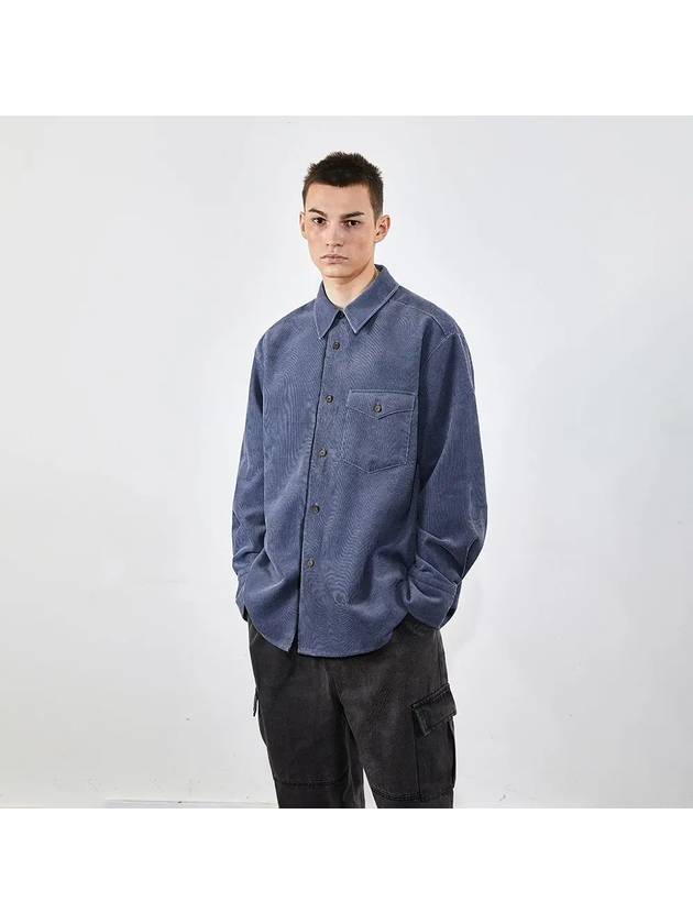 Corduroy Washing Shirt Outer Blue 0080 VMM - VOYONN - BALAAN 4