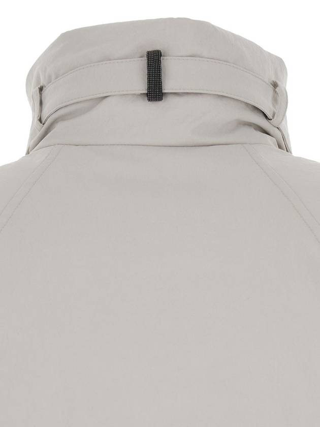 Grey Padded Jacket With Belt In Tech Fabric Woman - BRUNELLO CUCINELLI - BALAAN 3