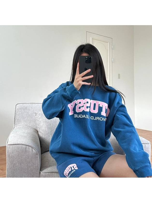 AU Australian World League Sweatshirt ST135301 Pigment Blue WOMENS - STUSSY - BALAAN 3