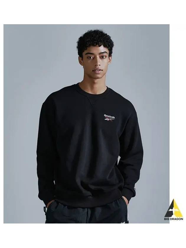 Lettering brushed sweatshirt black - REEBOK - BALAAN 1