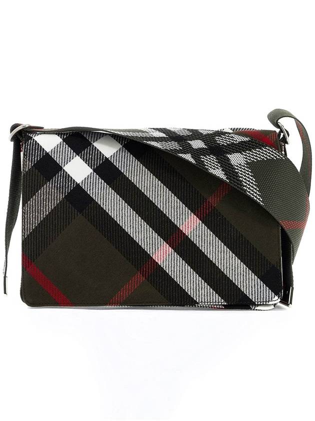 Checked Jacquard Messenger Bag Green - BURBERRY - BALAAN 2