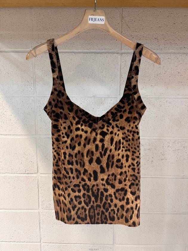 Women's Leopard Cashmere 100% Sleeveless - DOLCE&GABBANA - BALAAN 4