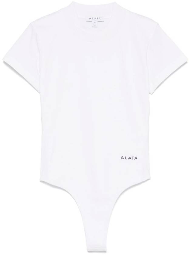 Alaïa Logo-Embroidered Bodysuit T-Shirt Clothing - ALAIA - BALAAN 1