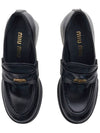 Penny Leather Loafers Black - MIU MIU - BALAAN 7