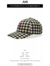 Heart Logo Check Ball Cap White Black - AMI - BALAAN 3