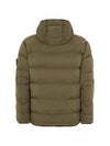 Seamless Logo Nylon Hooded Down Jacket Olive - STONE ISLAND - BALAAN 3