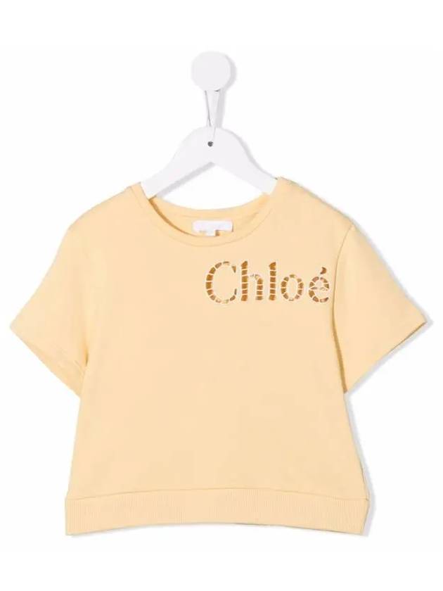 Kids Logo Short Sleeve T Shirt Yellow C15D41 505 - CHLOE - BALAAN 2