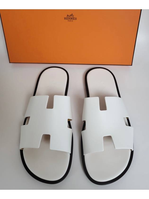 Izmir Sandals Men Slippers Blanc White H041141ZH - HERMES - BALAAN 2