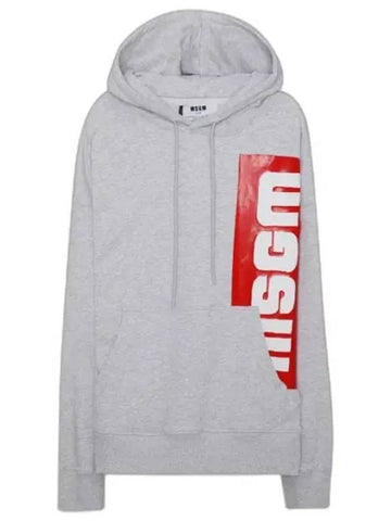 Logo Print Cotton Hoodie Light Grey - MSGM - BALAAN 1