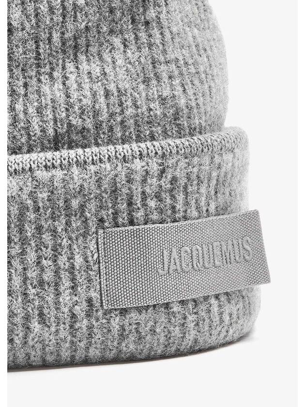 Jacquemus Logo Wool Beanie Dark Gray Unisex - JACQUEMUS - BALAAN 3