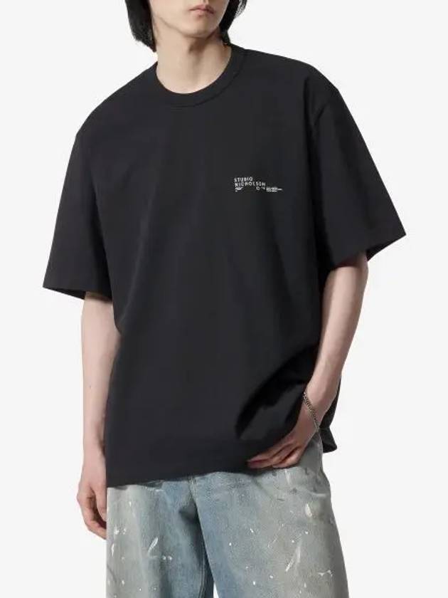 Logo boxy fit short sleeve t shirt black MODULESNM1167BLACK - STUDIO NICHOLSON - BALAAN 1