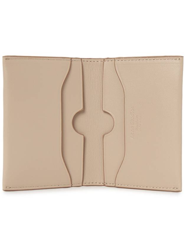 Folded Leather Card Wallet Taupe Beige - ACNE STUDIOS - BALAAN 5