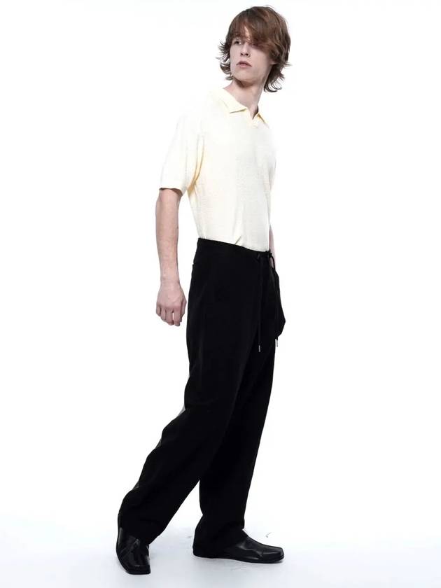 Men s LSSWP BK Linen Slit String Wide Pants Black - CHANCE'S NOI - BALAAN 8