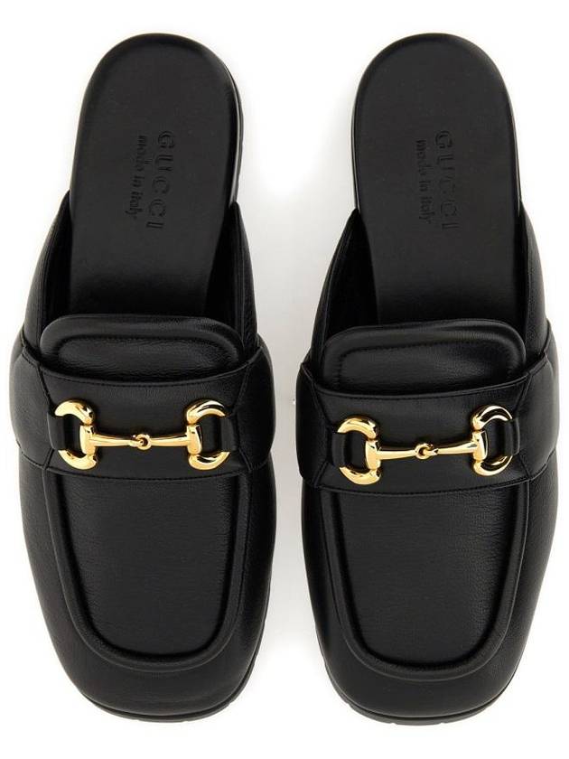 Horsebit Leather Mules Black - GUCCI - BALAAN 7