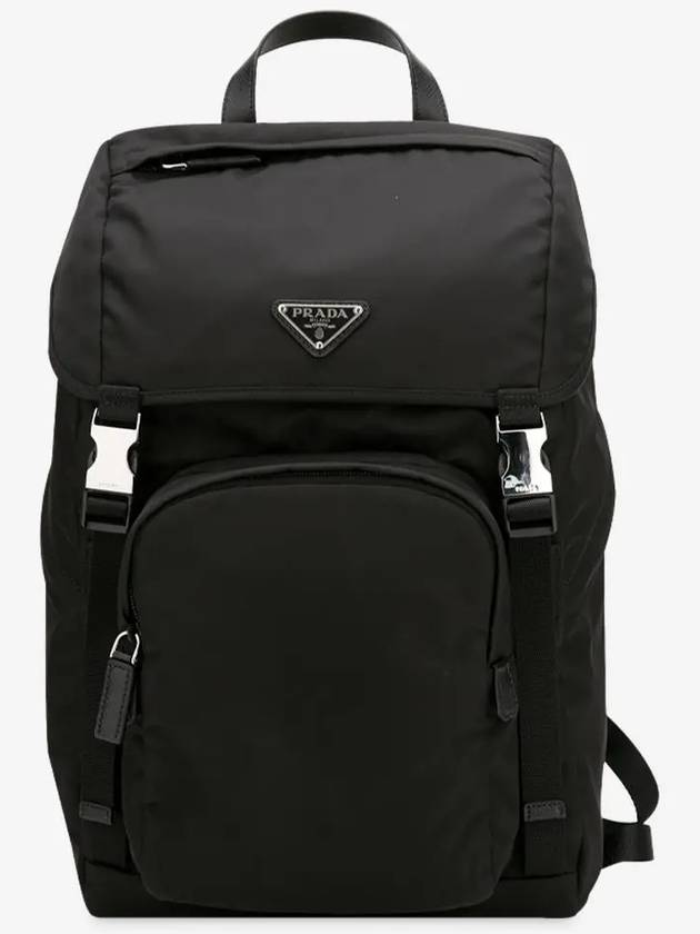 Re-Nylon Saffiano Leather Backpack Black - PRADA - BALAAN 3